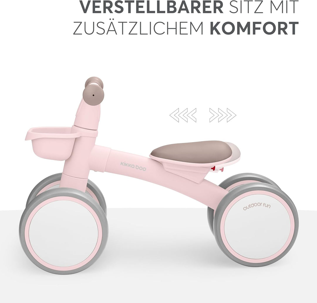 KikkaBoo ZIPI Fahrrad Ohne Pedale, Laufrad mit Korb, Einstellbar, Kinderspielzeug, Baby-Geschenk Ros