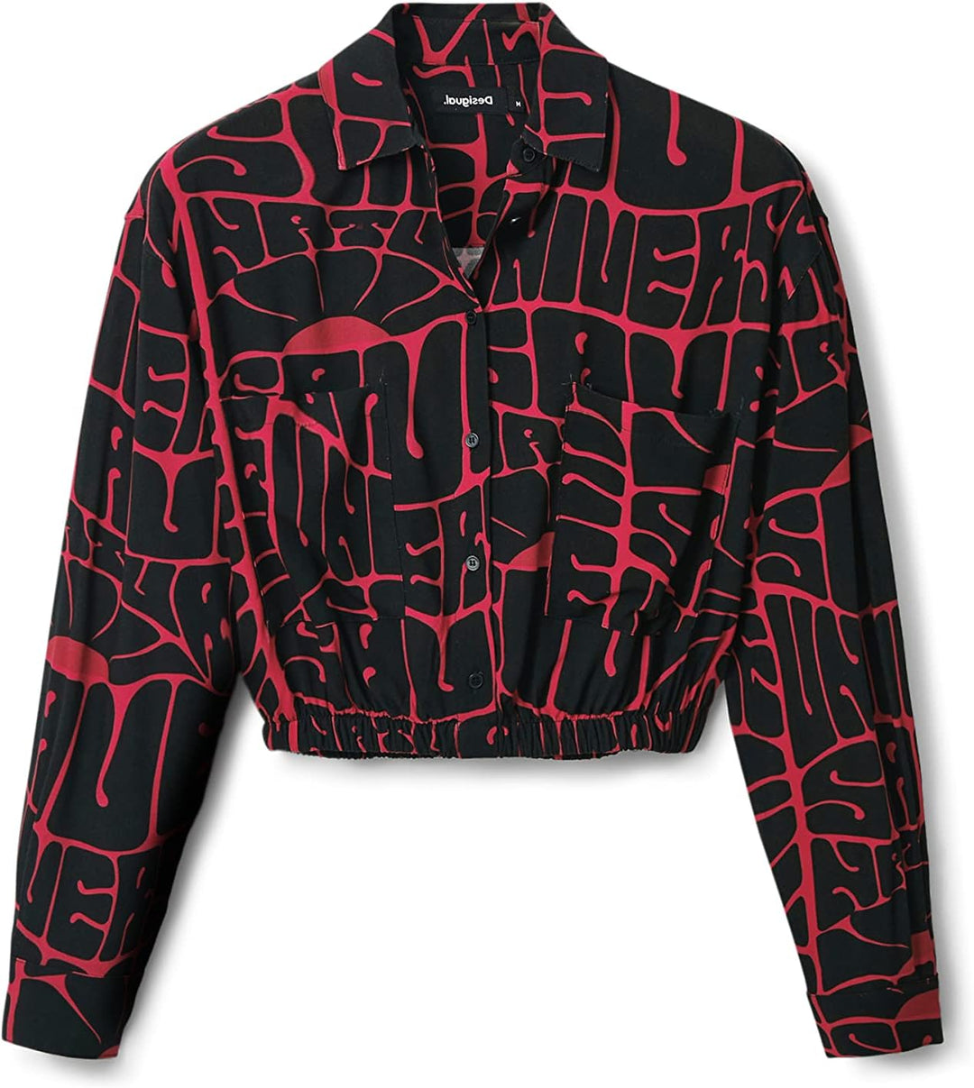 Desigual Damen Long Sleeve T-Shirt L Rot, L Rot