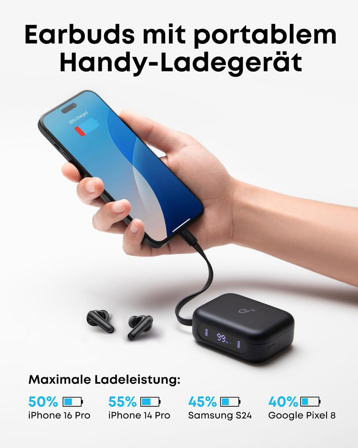 soundcore P41i by Anker, Adaptive Noise Cancelling In-Ear Kopfhörer mit Powerbank (integriertes USB-