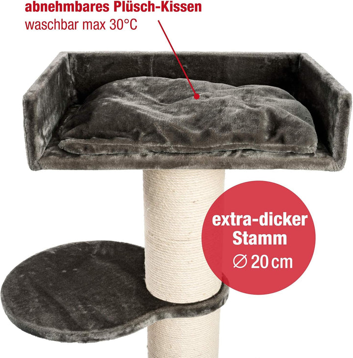 JAMAXX Premium 155cm XXL Kratzbaum für grosse schwere Katzen 20cm extra-starker Stamm, 4cm Starke Bo