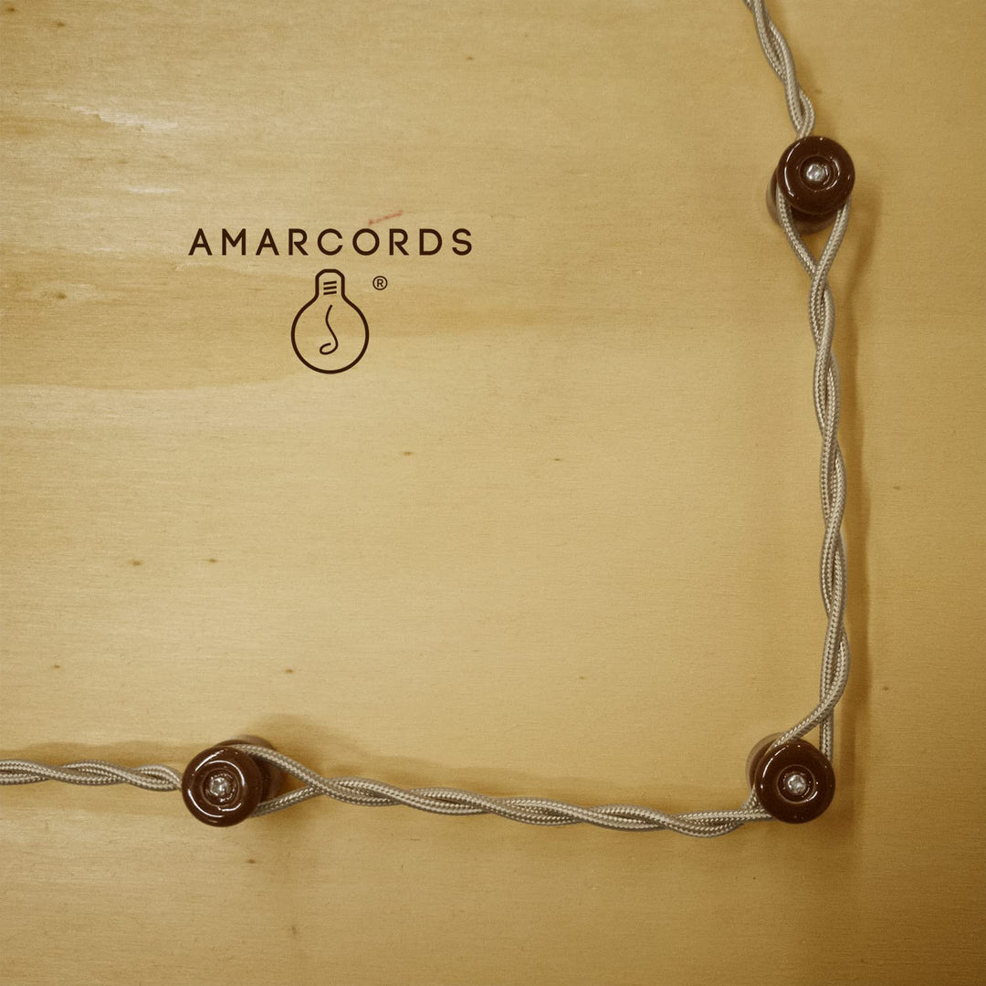 Amarcords - Isolatoren aus Porzellan für die Installation mit Geflochte Textilkabel [50 Stück] - Kab