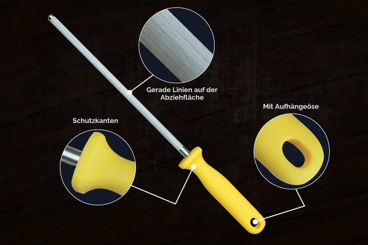 SMI Solingen Messerschärfer Wetzstahl für Messer - Messerschleifer, Schärfen, Wetzstab, Schleifstab