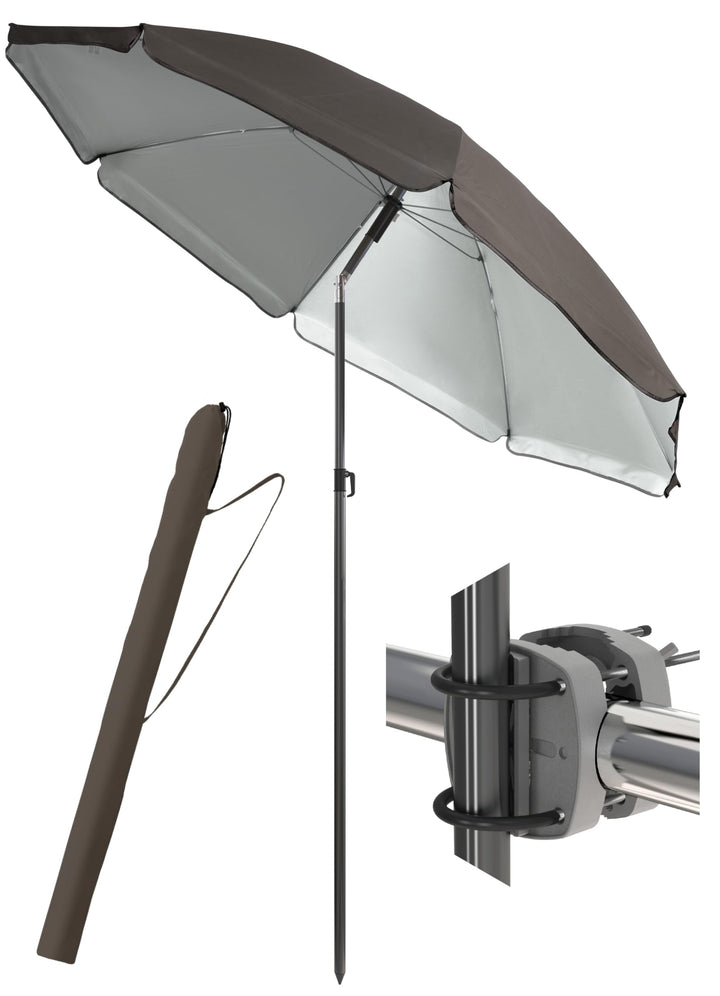4smile Sonnenschirm Balkon SunnyJoy im 3er-Set - UPF 50+ Balkon Schirm 160 cm + Sonnenschirmhalter B