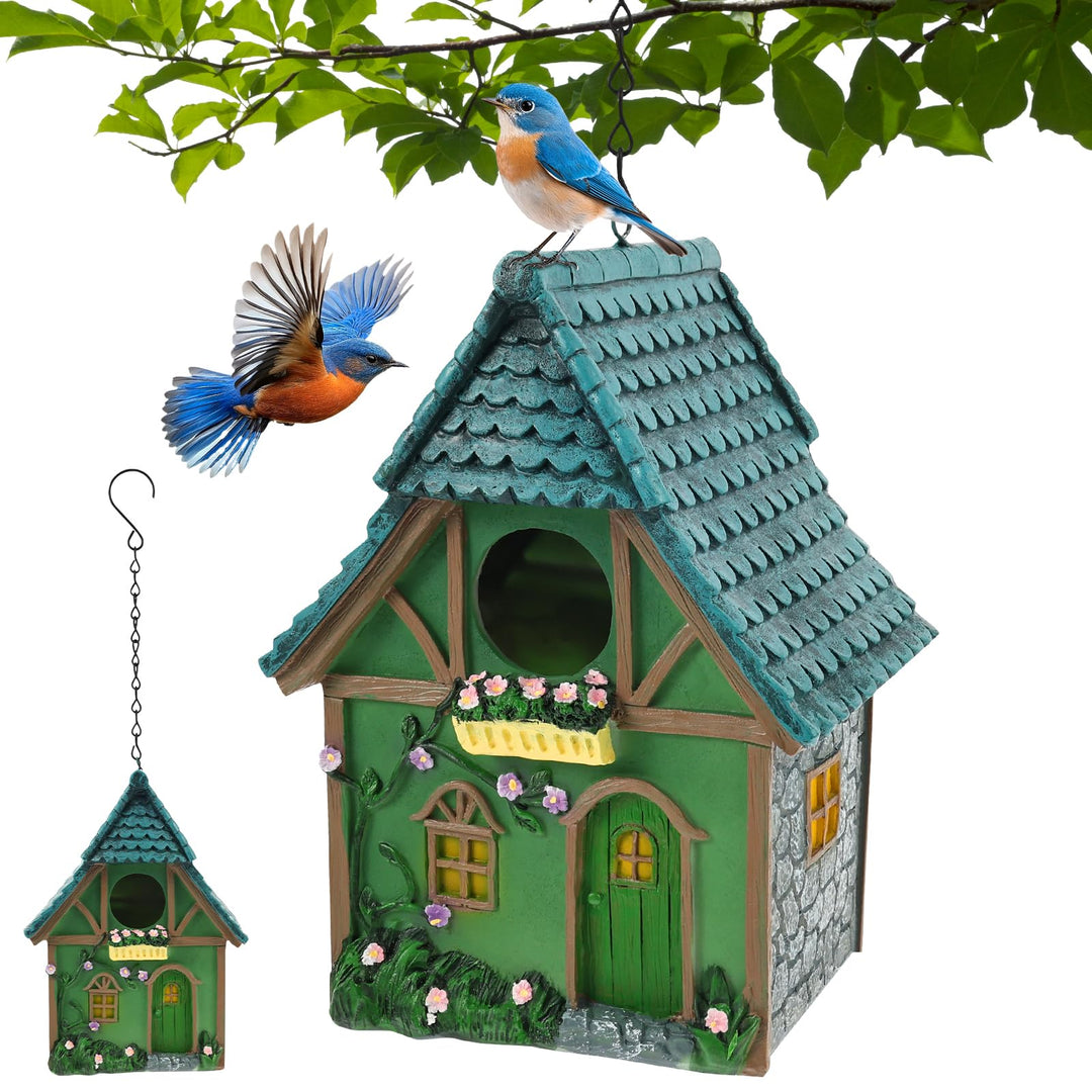 Vogelhaus für Garten Nistkasten für Vögel für draussen wetterfest, Stabiler Vogelkasten mit Reinigun
