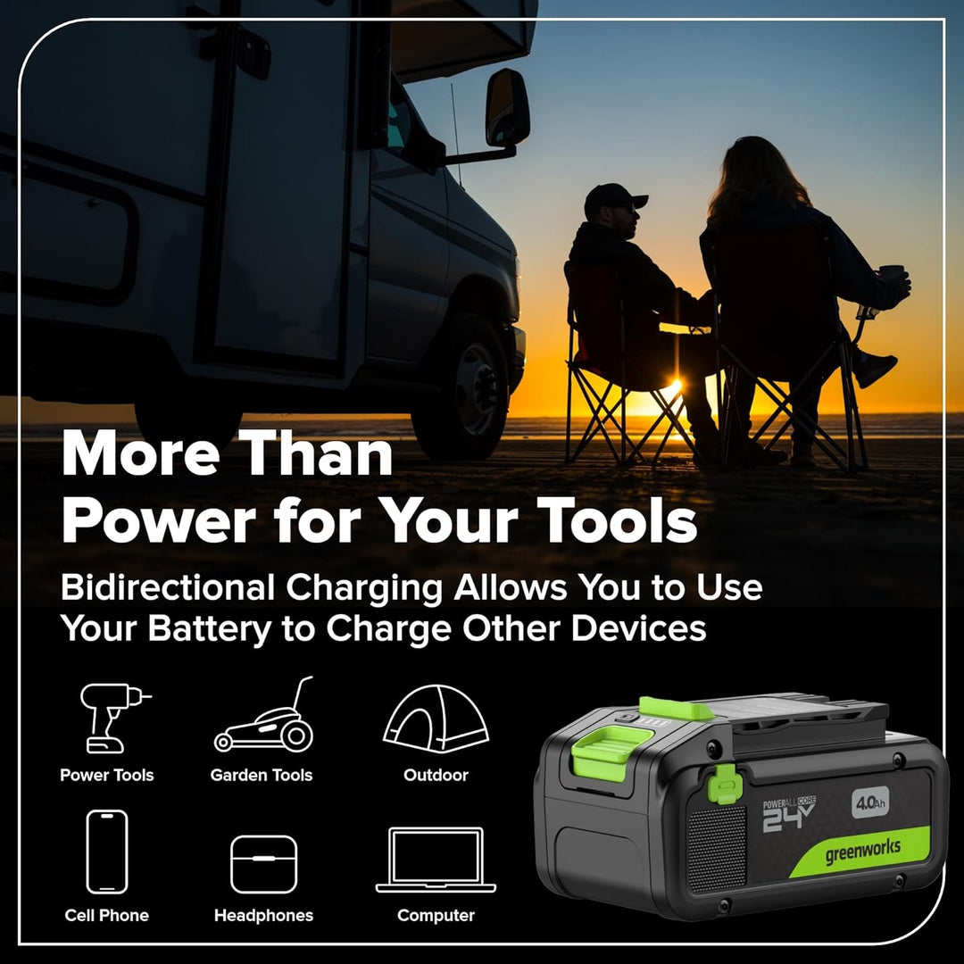 Greenworks 24V Bürstenloser Akku-Bohrschrauber 90 Nm, 21 Stufen, mit 4.0Ah USB-C Akku (24.000 mAh Po