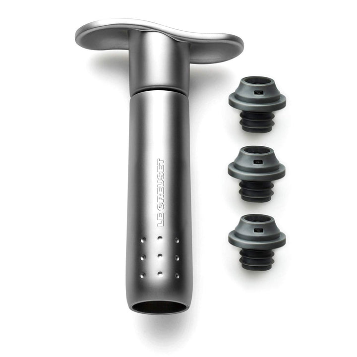 Le Creuset, Weinpumpen-Set inkl. 3 Verschlüssen, Weinkonservierung, Metall, Zamak, WA 137, 590140130