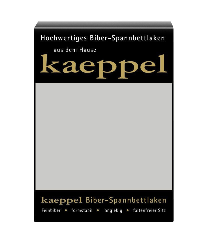 Kaeppel Biber Bettlaken Betttuch 140-160 x 200 cm Spannbettlaken 14 Farben Uni, Farbe:Silber 140 cm