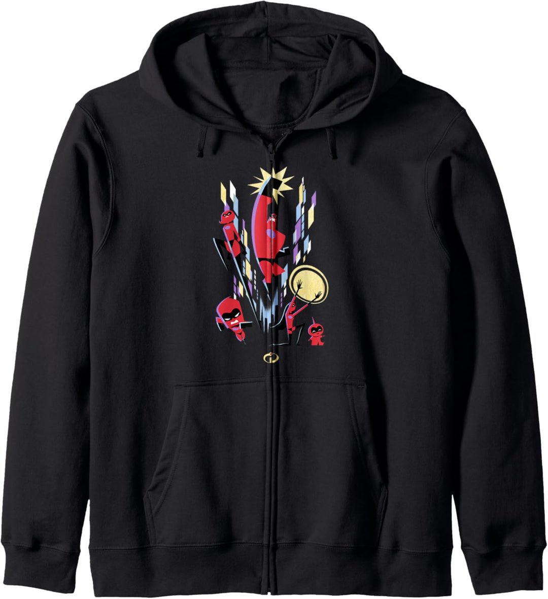 Disney Pixar Incredibles Retro Fight Group Shot Kapuzenjacke