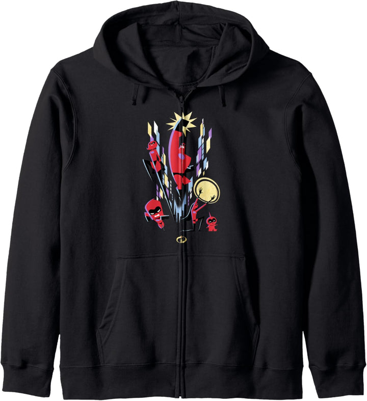 Disney Pixar Incredibles Retro Fight Group Shot Kapuzenjacke