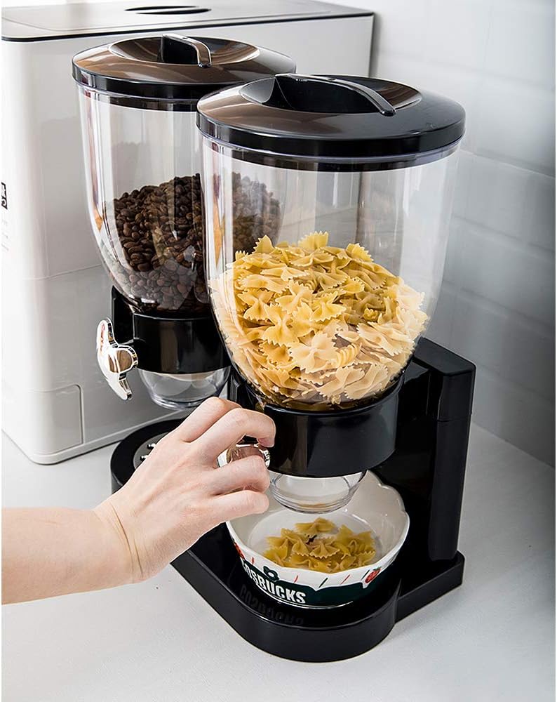 Supfine Müslispender Doppelt, 2 x 3,5 Liter Behälter Müslispender, Cerealienspender für Getreide, Tr