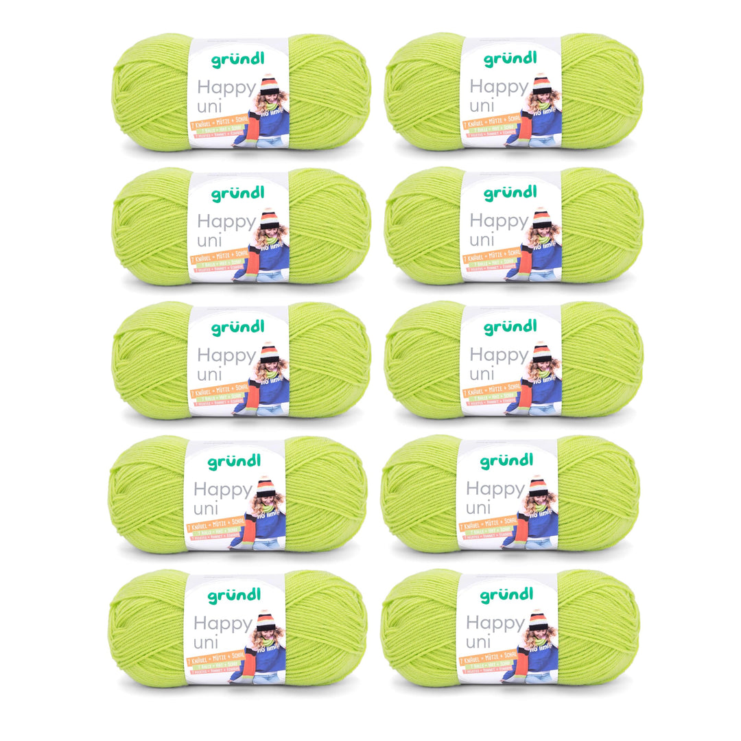 Gründl Happy uni (Strick- und Häkelgarn mit wollartigem Charakter aus 100% Polyacryl, Anti-Pilling,