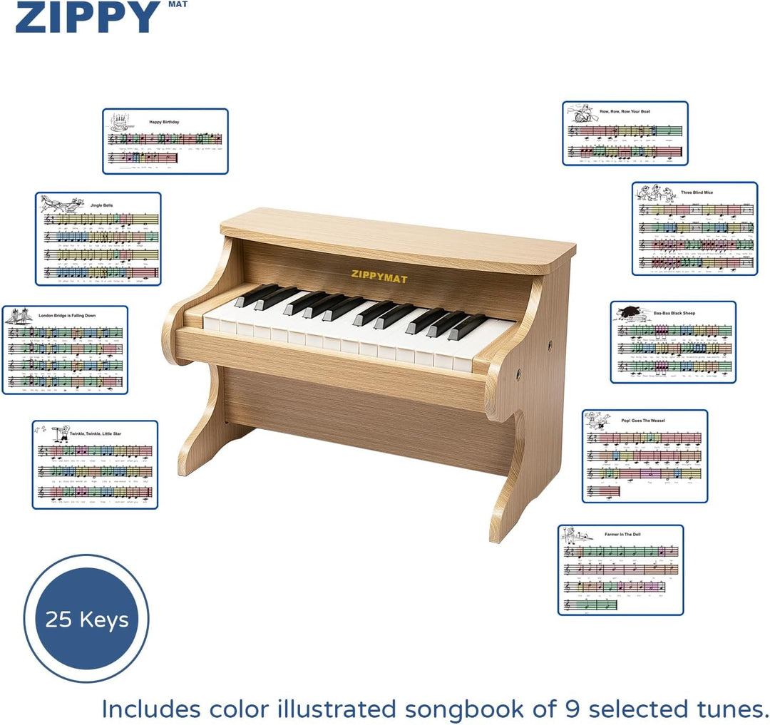 ZIPPY MAT Kinder Klavier Tastatur, 25 Tasten Digitalpiano für Kinder, Mini Musik Lerninstrument Spie