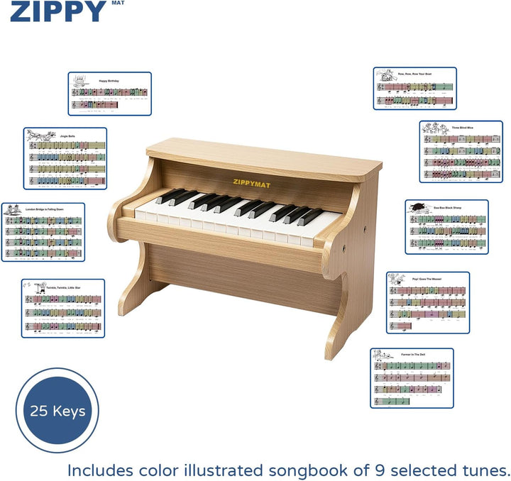 ZIPPY MAT Kinder Klavier Tastatur, 25 Tasten Digitalpiano für Kinder, Mini Musik Lerninstrument Spie