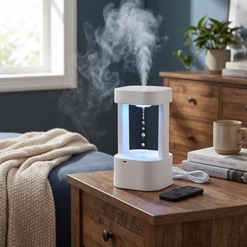 Anti-Schwerkraft-Kühlnebel-Diffusor-Luftbefeuchter, 7-Farben-Nachtlicht, ätherisches Aromatherapieöl