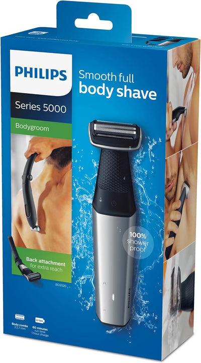 Philips Bodygroom Series 5000 mit Aufsatz für Rückenhaarentfernung BG5020/15 (inkl. 3 Kammaufsätze)