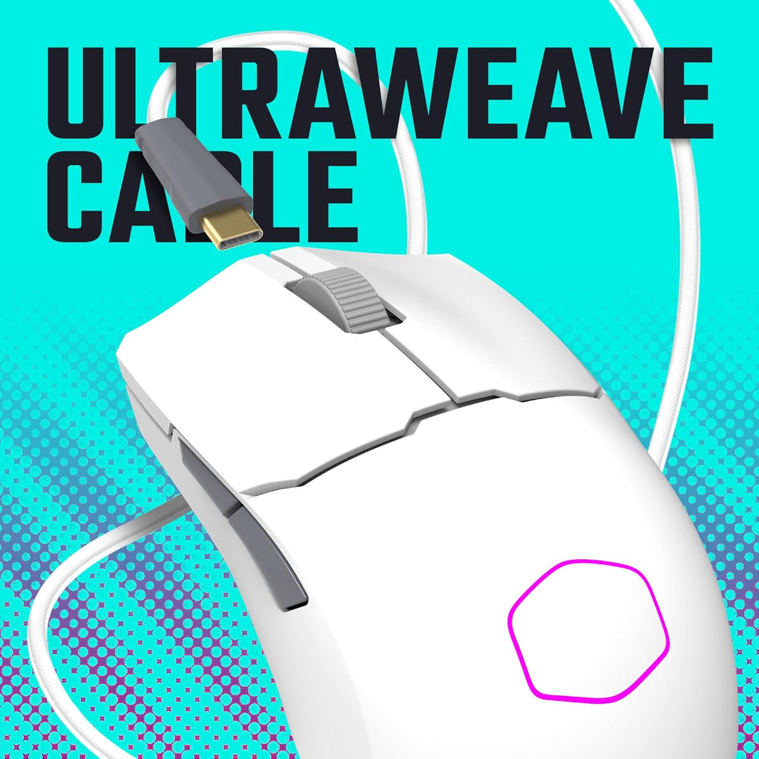 Cooler Master MM712 Kabellose Gaming-Maus weiss mit einstellbaren 19.000 DPI, 2,4 GHz und Bluetooth