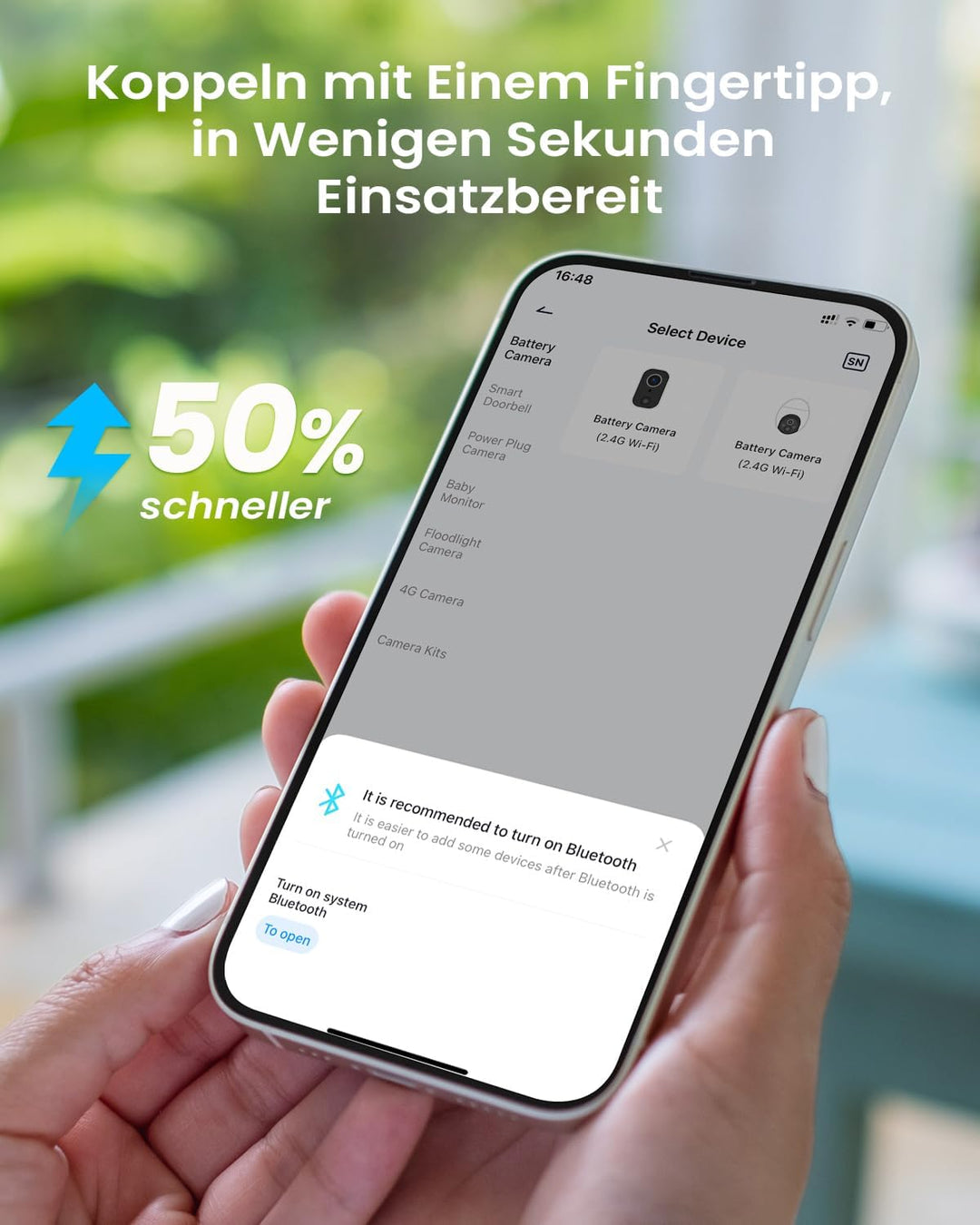 ieGeek 2K Überwachungskamera Aussen Solar: 360° PTZ Kamera Überwachung Aussen, 2.4GHz Aussenkamera W