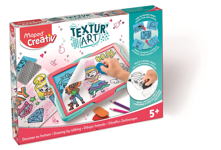 MAPED Creativ – Textur'Art Fashion – Malen durch Schrubben – Zeichentablett – Kreative Freizeitbesch