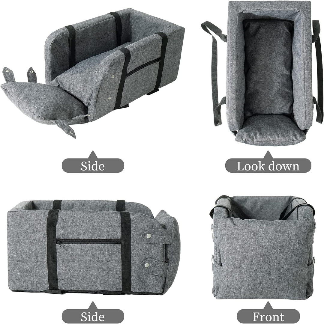 Litthing Autositz für Hunde, Konsolensitzerhöhung für Haustiere mit festem Klettverschluss und verst