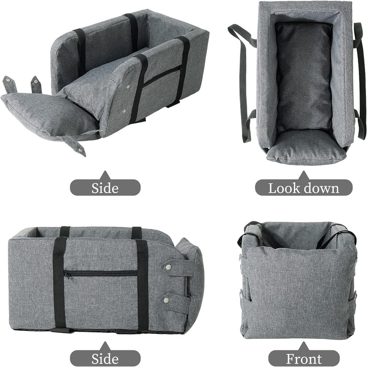 Litthing Autositz für Hunde, Konsolensitzerhöhung für Haustiere mit festem Klettverschluss und verst