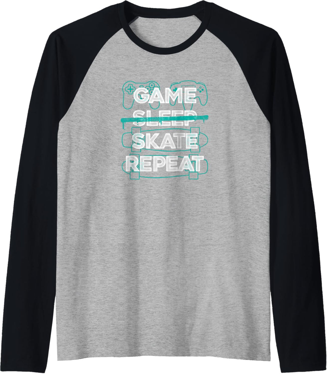 das Spiel Schlafen Skate Repeat Raglan