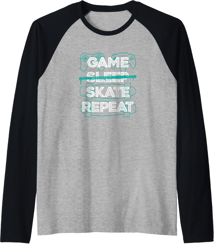das Spiel Schlafen Skate Repeat Raglan