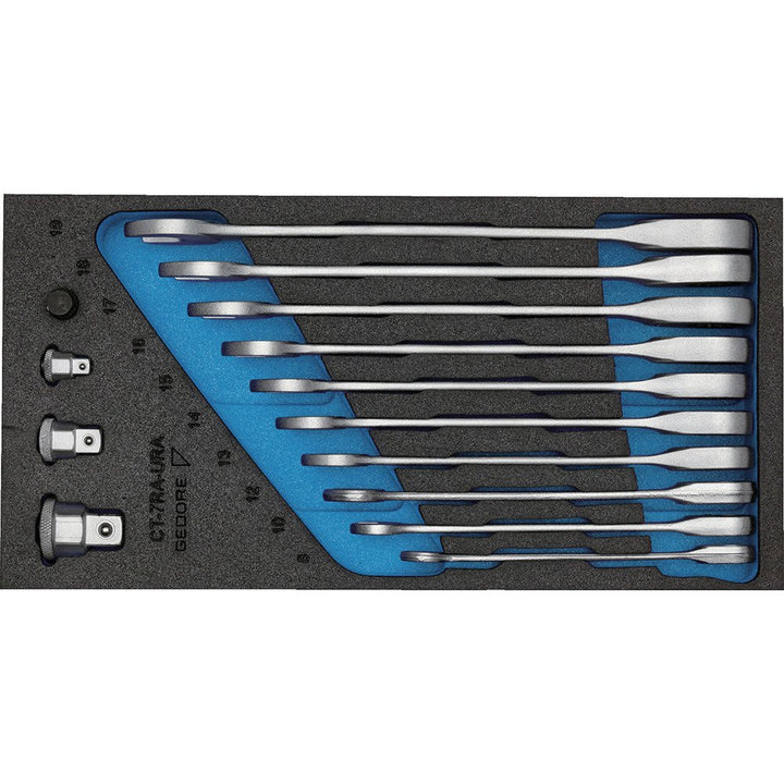GEDORE 1500 CT1-7 RA Satz Maulschlüssel mit Ringratsche in Check-Tool-Modul, 1 Stück