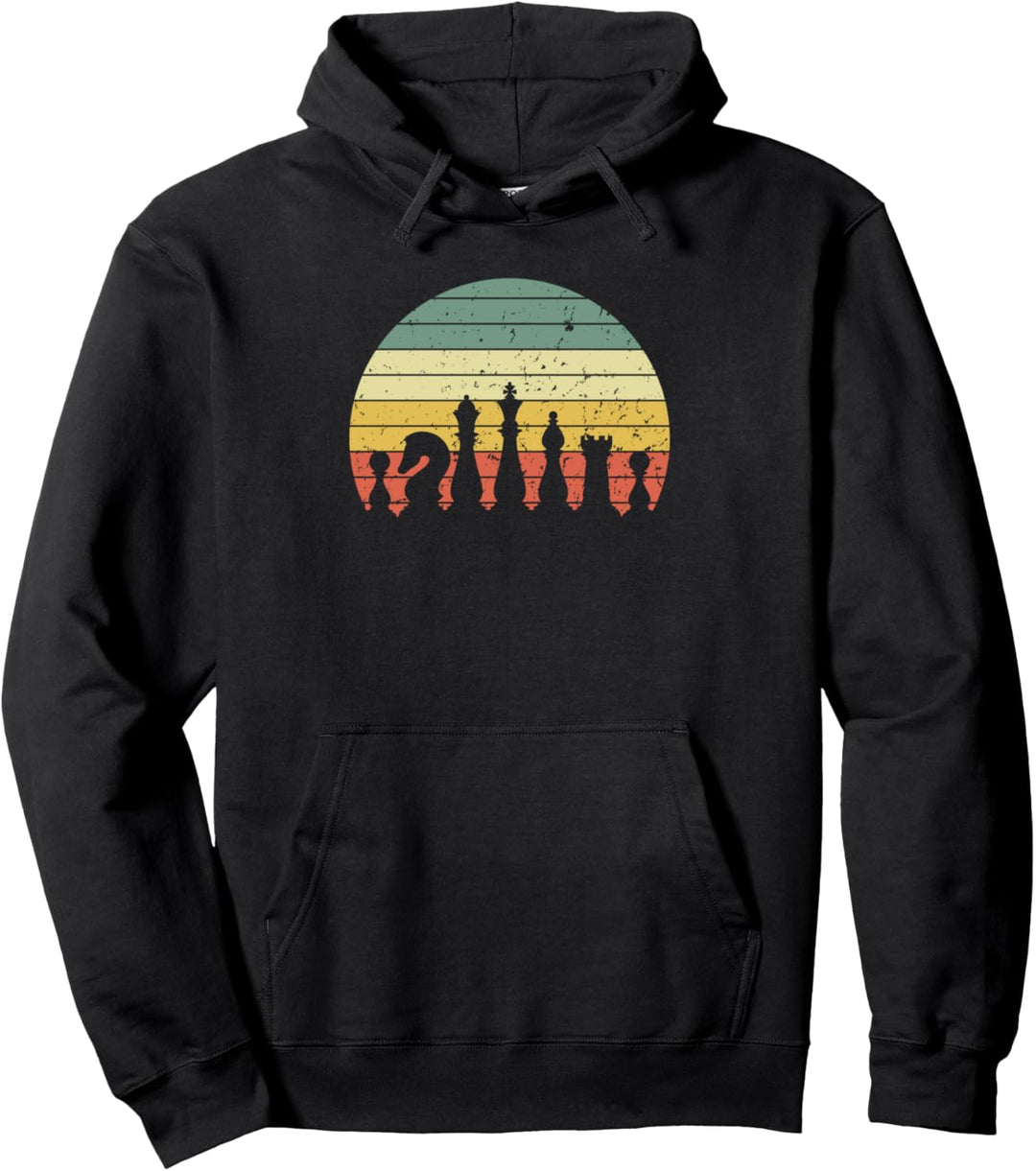 Retro Schachfiguren Schachspieler Geschenk Pullover Hoodie