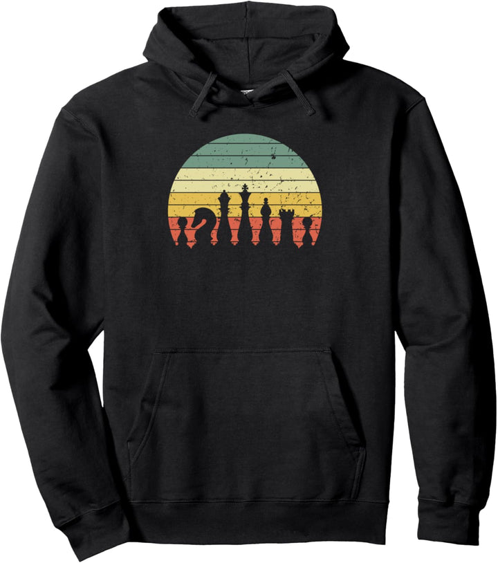 Retro Schachfiguren Schachspieler Geschenk Pullover Hoodie