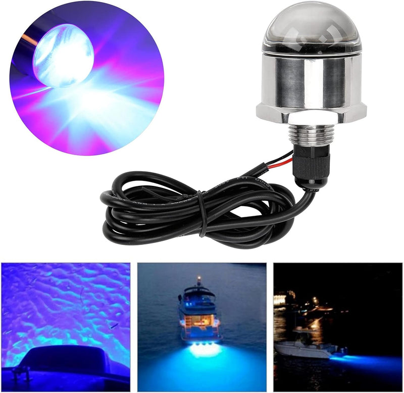 Blaue Bootsbeleuchtung 9LED Boot Unterwasserbeleuchtung 12V Ablassstopfen Licht 1200lm 1/2in NPT Gew