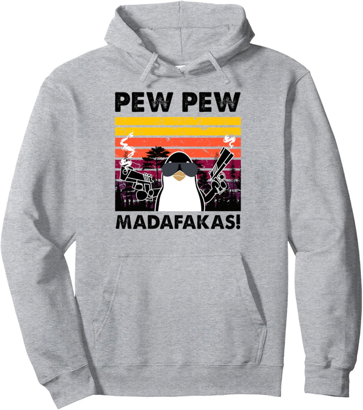 Crazy Penguin Pew Pew Madafakas für Herren Pullover Hoodie