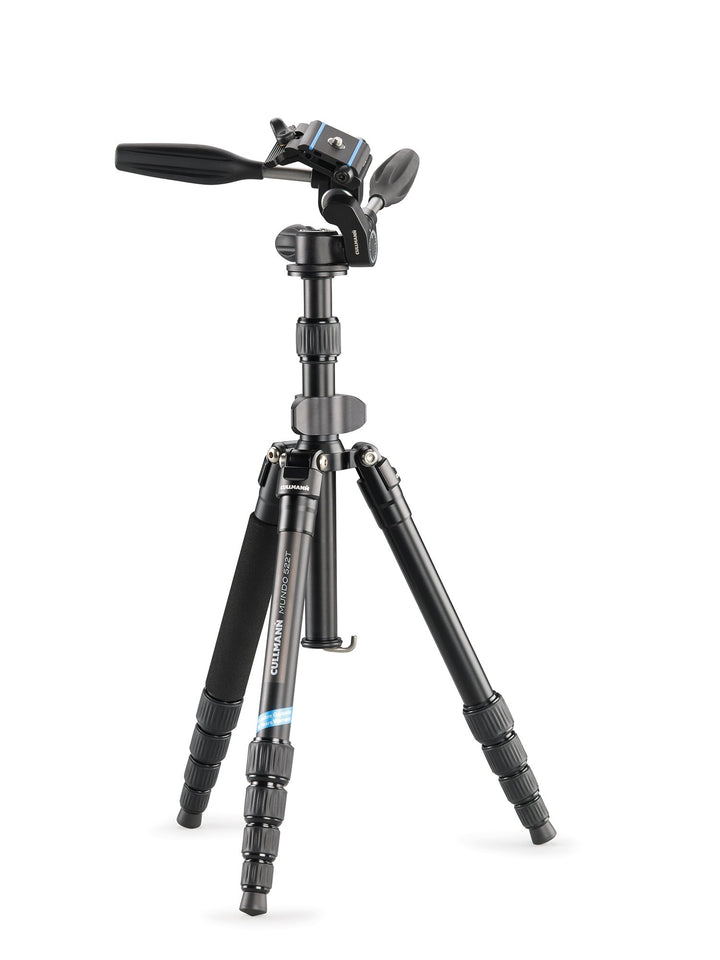 Cullmann MUNDO "522T OT35" Reisestativ inkl. 3-Wege-Kopf schwarz, Aluminium (Höhe 135 cm) Reisestati