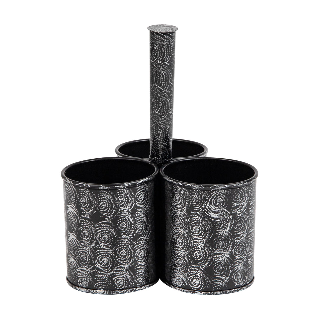 Mind Reader Utensilienhalter, Besteck-Organizer, Besteckhalter, verzinktes Metall, 17,8 x 17,8 x 24,