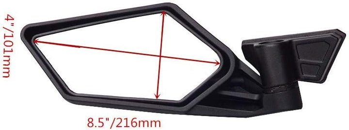WOOSTAR 1.7" Konvexer Seitenspiegel Ersatz für UTV Polaris RZR Maverick X3 2017 2018 Suzuki Quadrace