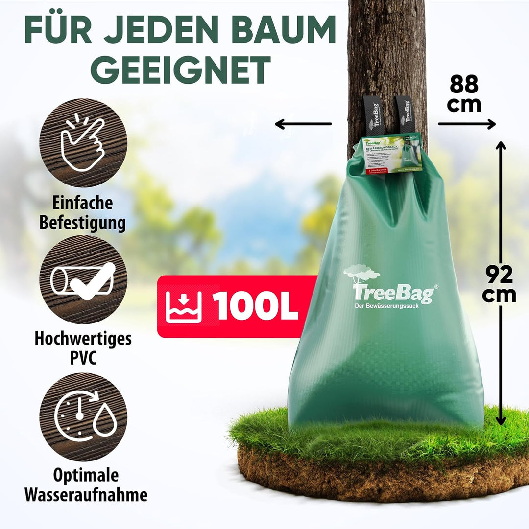 Wassersack für Bäume 5 x 100L – UV-stabiler Baumbewässerungssack aus PVC – Effektiver Bewässerungssa