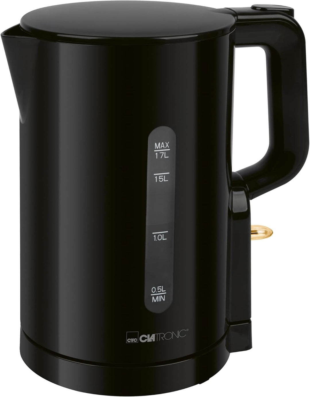 Clatronic® Wasserkocher 1,7L | 2200W für schnelles Erhitzen | BPA frei | Einhandbedienung | Wasserst