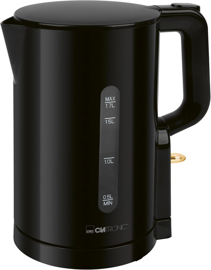 Clatronic® Wasserkocher 1,7L | 2200W für schnelles Erhitzen | BPA frei | Einhandbedienung | Wasserst