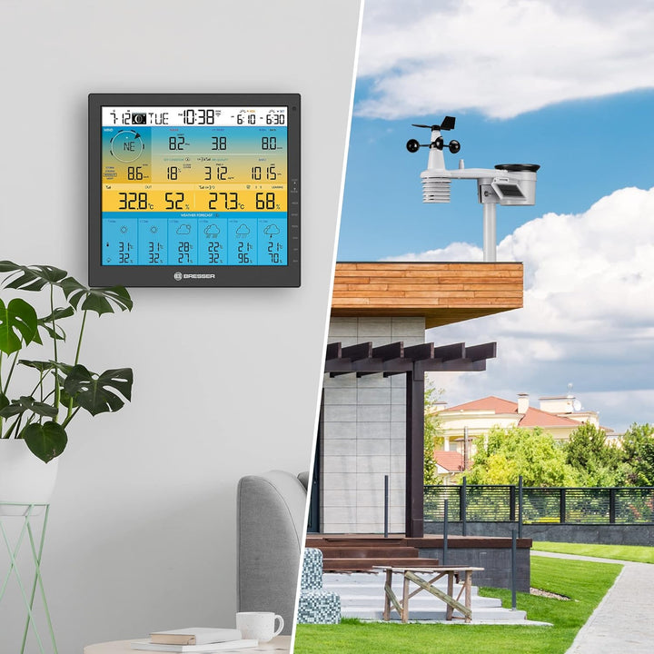 Bresser Wetterstation Funk Mit AuÃŸensensor 7-in-1 Solar WLAN 4CAST Mit 6-Tages-Wettervorhersage Und