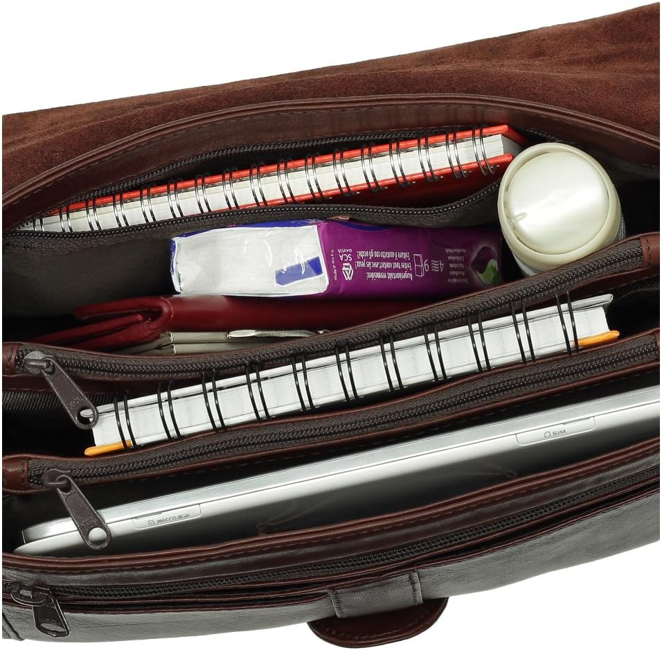 Ledershop24 Leder Damen Umhängetasche Schultertasche Festivaltasche Handtasche Tasche 28 cm vers. Fa