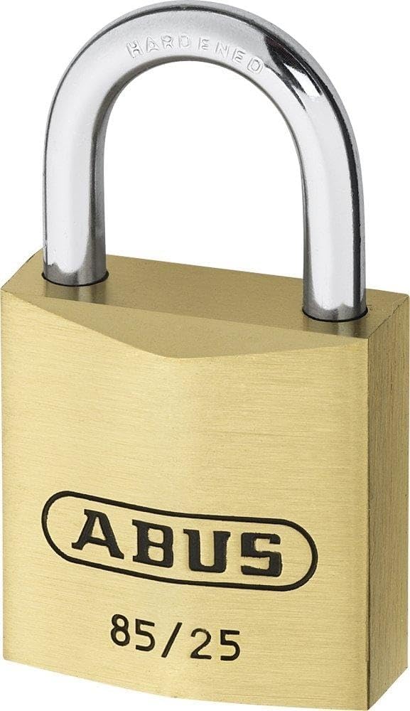 ABUS Vorhängeschloss Messing 85/25 gl.-0250 - gleichschliessend - für Kellertüren, Schuppen u. v. m.