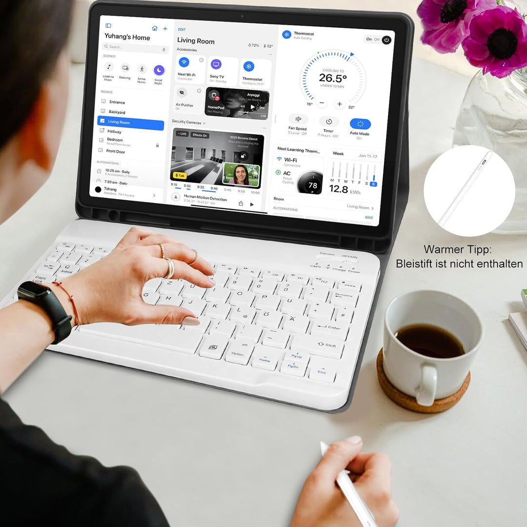 Zabatoco Tastatur Hülle für Samsung Galaxy Tab А9 Plus 2023 11 Zoll [QWERTZ Deutsches], Abnehmbar Ta