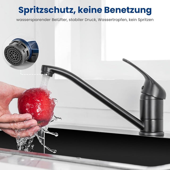 CECIPA Wasserhahn Küche Hochdruck Edelstahl, Küchenarmatur Einhebelmischer, Armatur küche 360° Drehb