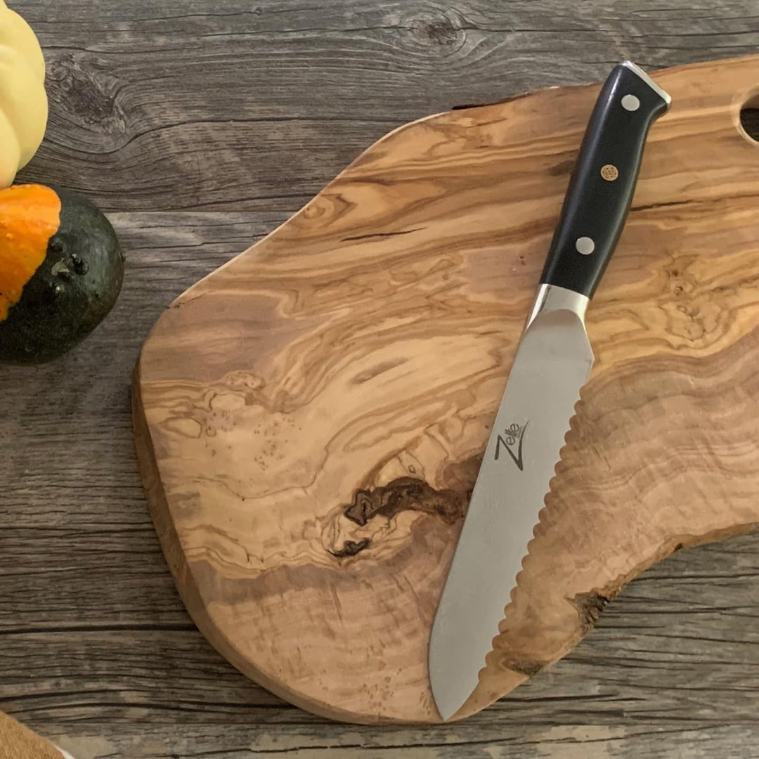 Zelite Gezacktes Kochmesser, Scharfes Küchenmesser 14 cm, Japanisches Messer für Zuhause und Gastro,