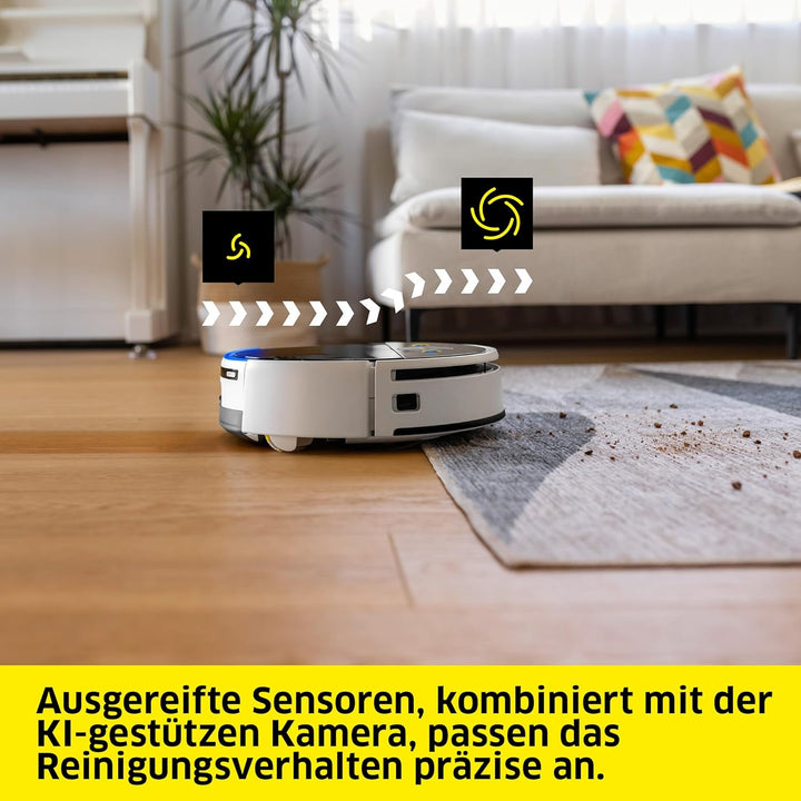 Karcher Saugwischroboter RVF 7 Comfort Extra mit Multifunktionsstation, Saugen und Wischen, App-Steu
