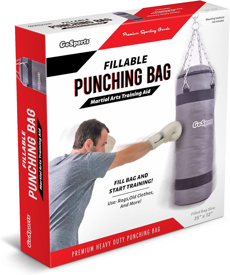 GoSports Unisex-Erwachsene MA-PUNCHBAG-01-GRAY Befüllbarer Boxsack Trainingshilfe-ideal für Boxen, M