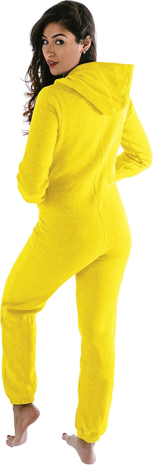 Damen Jumpsuit – Bequemer, weicher Hausanzug aus Baumwolle S gelb (yellow), S gelb (yellow)