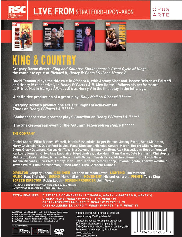 Shakespeare: King & Country, DVD