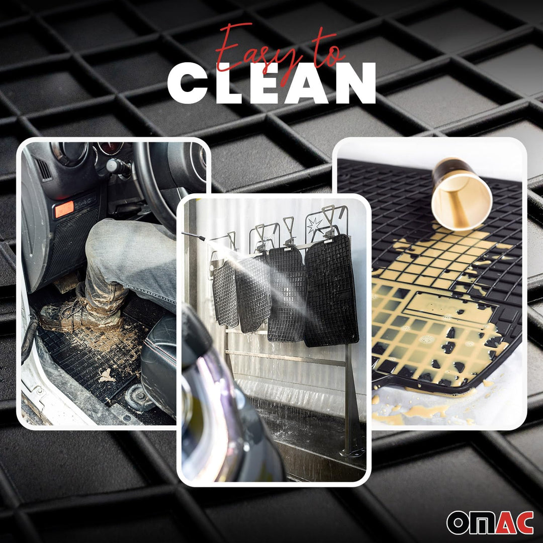 OMAC Gummi Fussmatten kompatibel mit Nissan Juke 2010-2019 Automatten Gummi Schwarz 4tlg Fussmatten