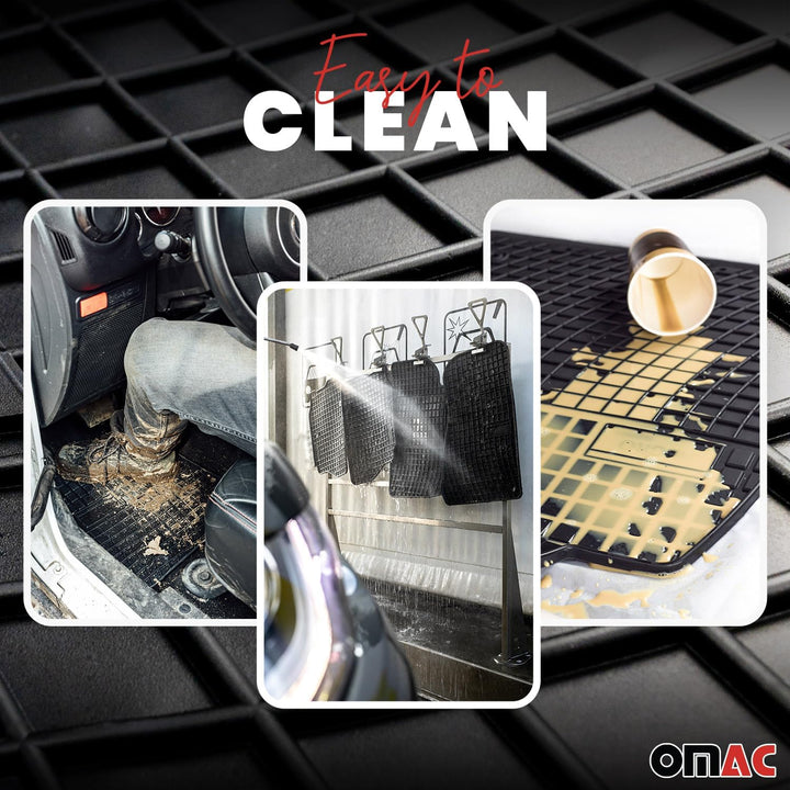 OMAC Gummi Fussmatten kompatibel mit Peugeot 2008 2013-2019 Automatten Gummi TPE Schwarz 4X Fussmatt