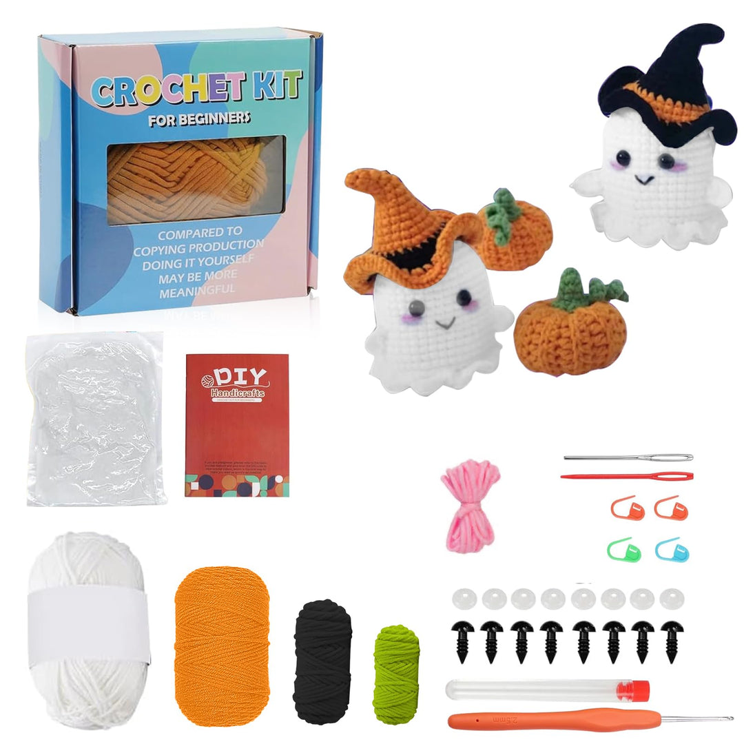 Jinfanshurich Häkelset für Anfänger, Komplettes Crochet Set mit Videoanleitung, Einfaches DIY Häkelt